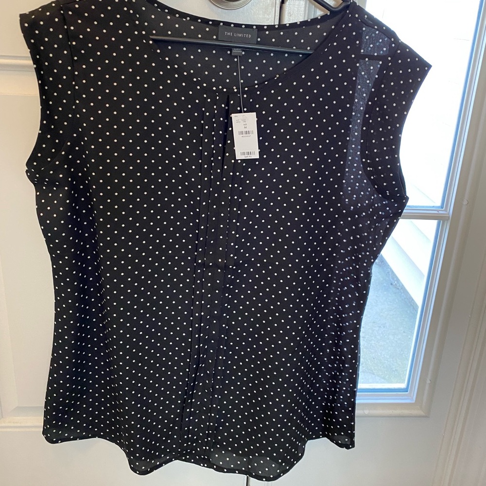 The Limited Black and White Polka Dot Blouse